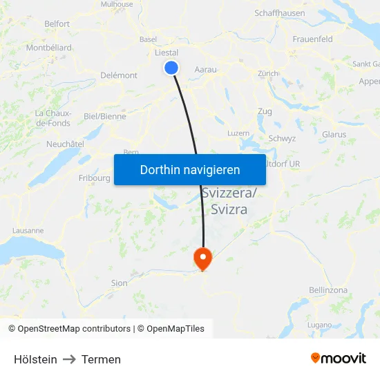 Hölstein to Termen map