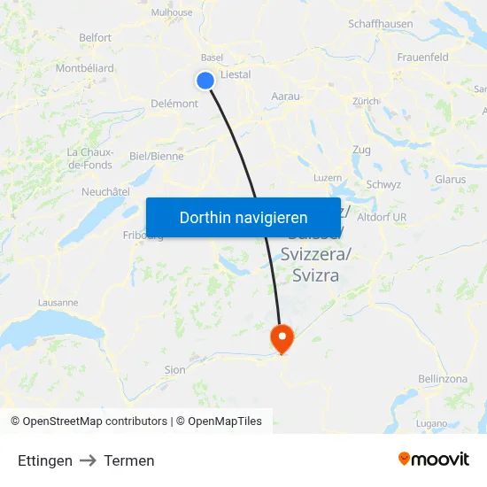 Ettingen to Termen map