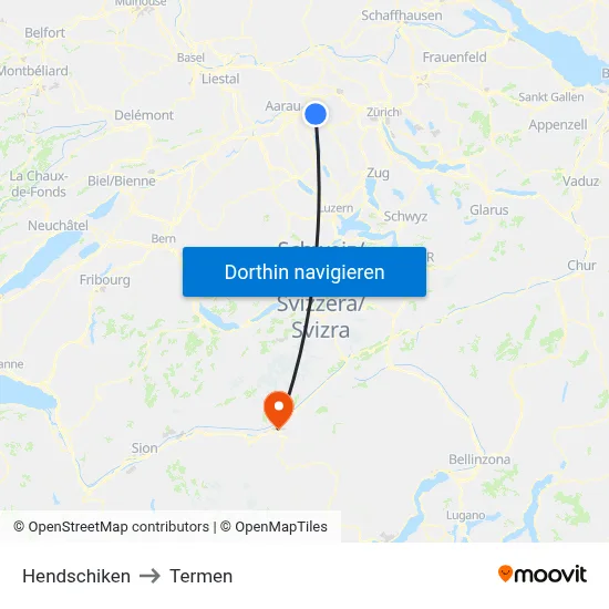 Hendschiken to Termen map