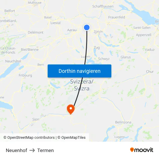 Neuenhof to Termen map