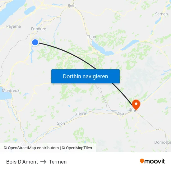 Bois-D’Amont to Termen map
