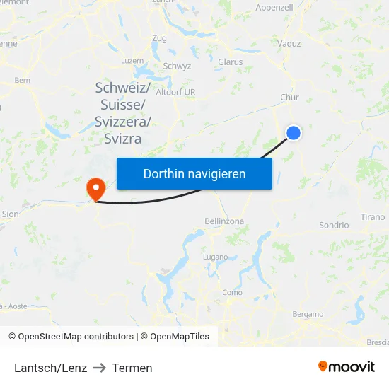 Lantsch/Lenz to Termen map