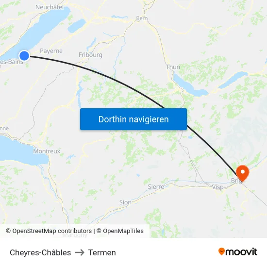 Cheyres-Châbles to Termen map