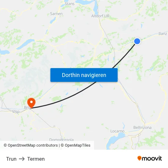 Trun to Termen map