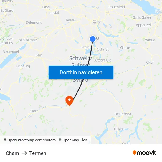 Cham to Termen map