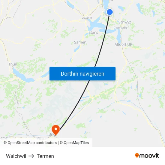 Walchwil to Termen map