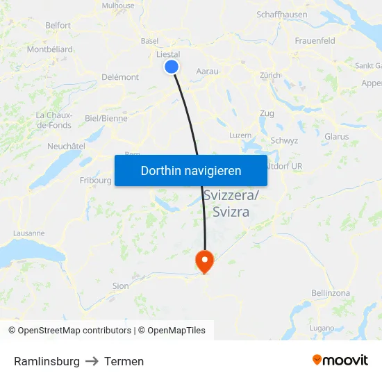 Ramlinsburg to Termen map