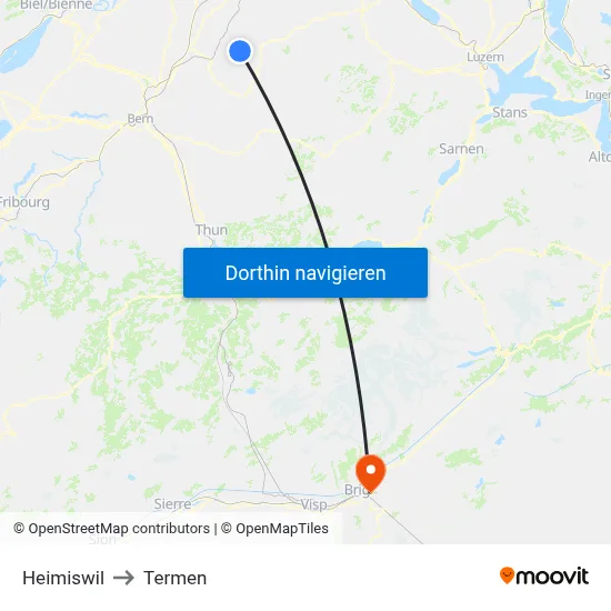 Heimiswil to Termen map