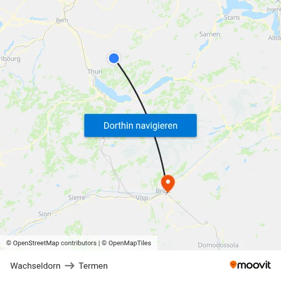 Wachseldorn to Termen map
