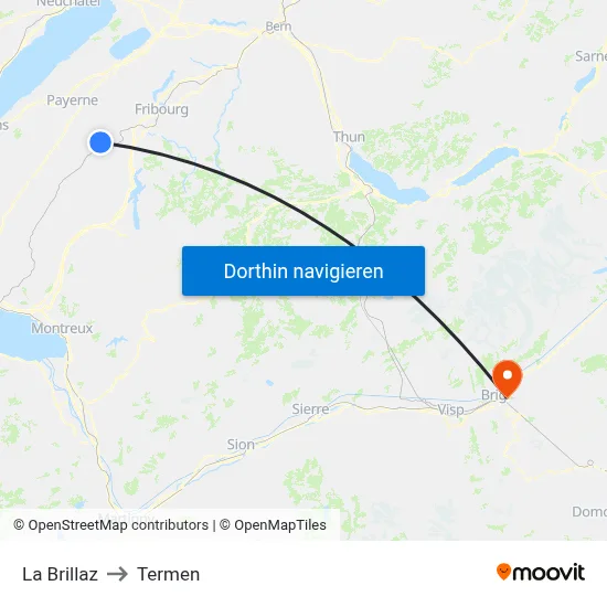 La Brillaz to Termen map
