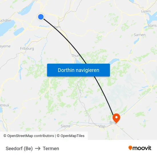 Seedorf (Be) to Termen map