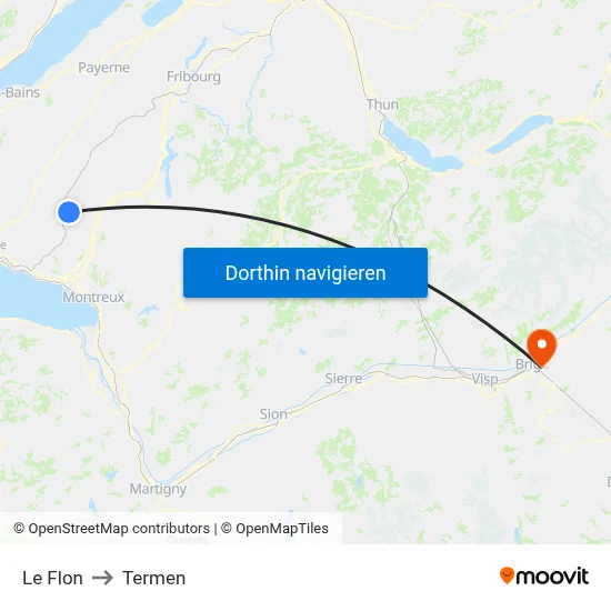 Le Flon to Termen map