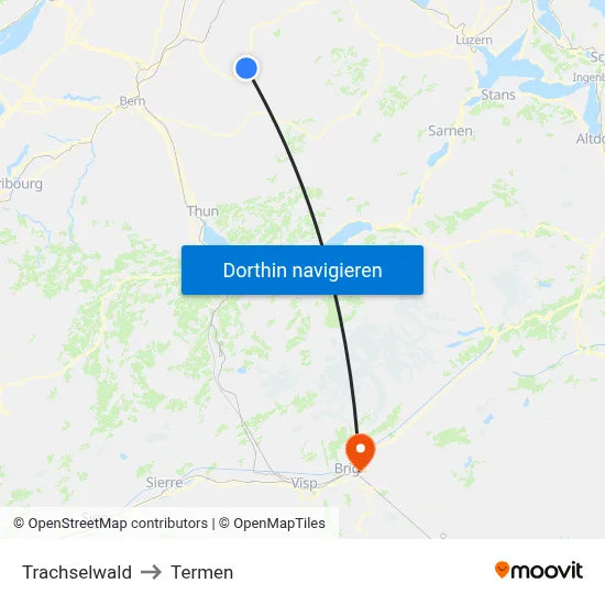 Trachselwald to Termen map