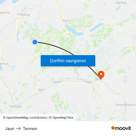 Jaun to Termen map