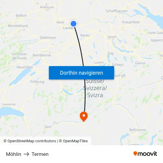 Möhlin to Termen map