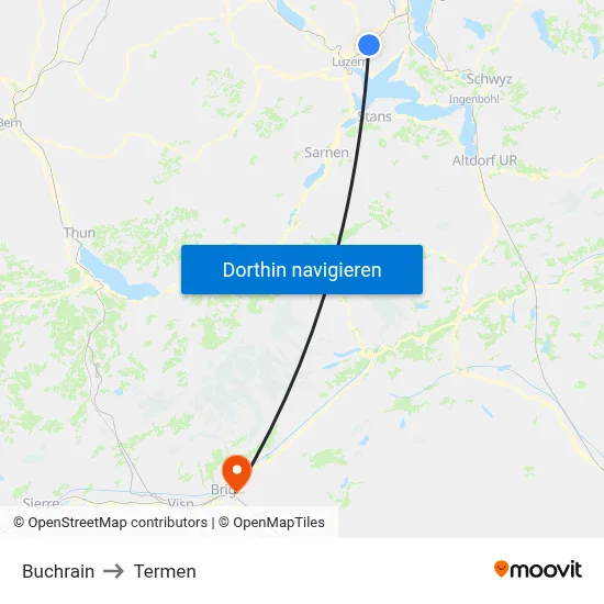 Buchrain to Termen map