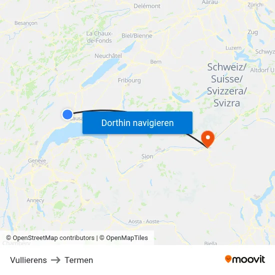 Vullierens to Termen map