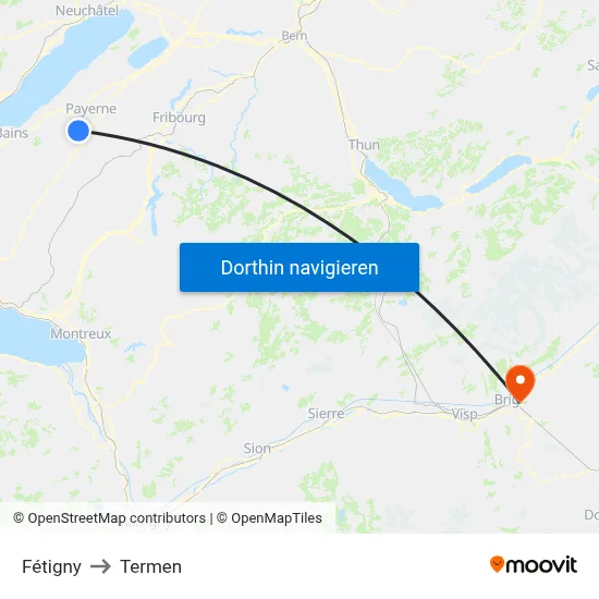Fétigny to Termen map