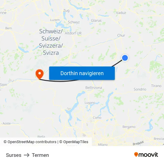 Surses to Termen map
