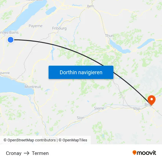 Cronay to Termen map