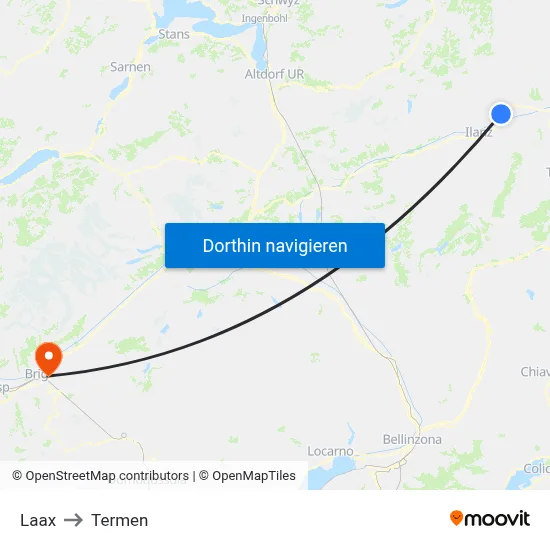 Laax to Termen map