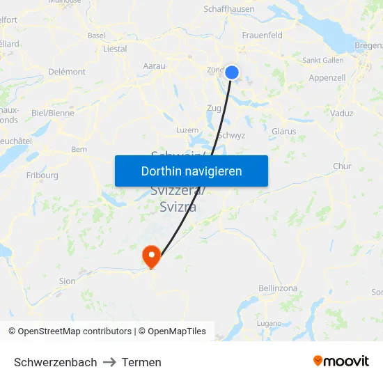 Schwerzenbach to Termen map