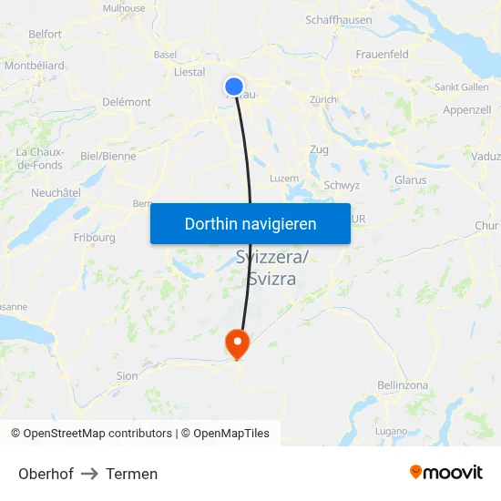 Oberhof to Termen map