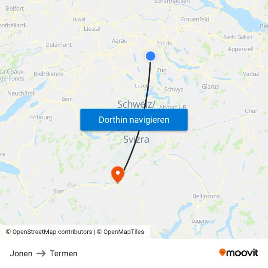 Jonen to Termen map