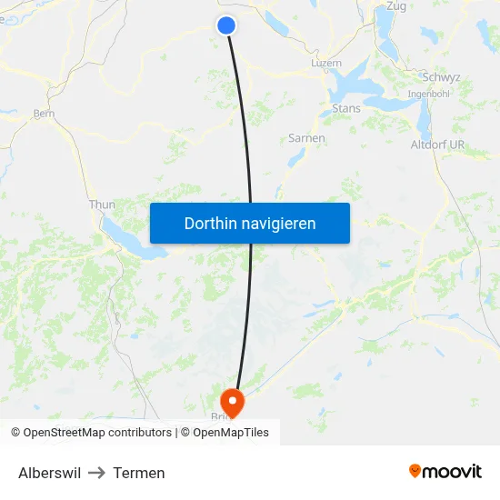 Alberswil to Termen map