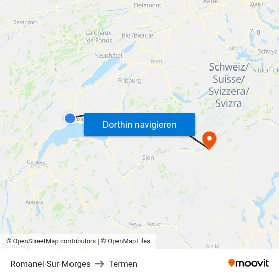 Romanel-Sur-Morges to Termen map