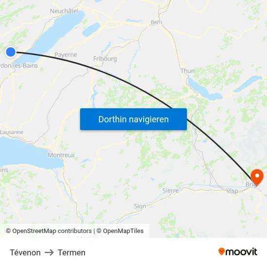 Tévenon to Termen map