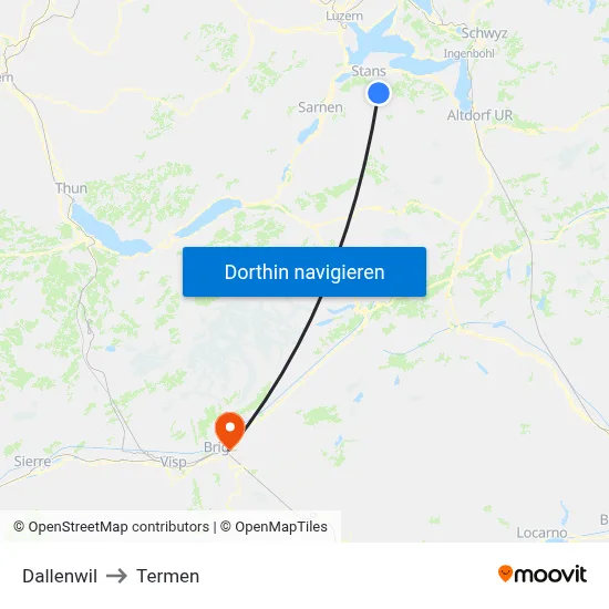 Dallenwil to Termen map
