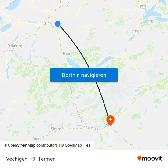 Vechigen to Termen map