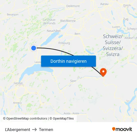 L'Abergement to Termen map