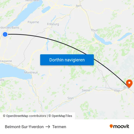 Belmont-Sur-Yverdon to Termen map