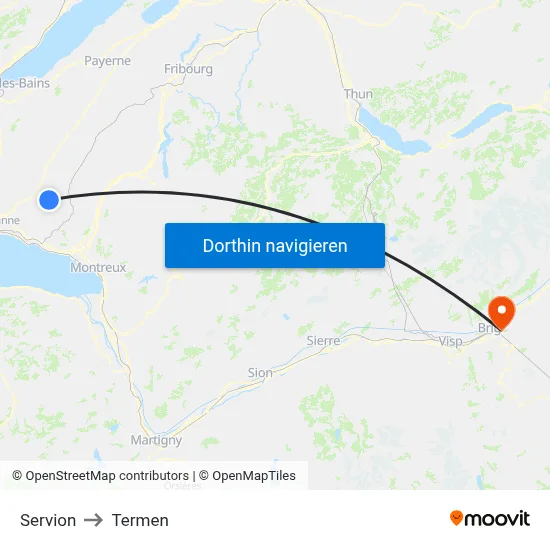 Servion to Termen map