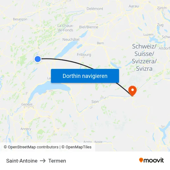 Saint-Antoine to Termen map
