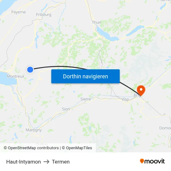 Haut-Intyamon to Termen map