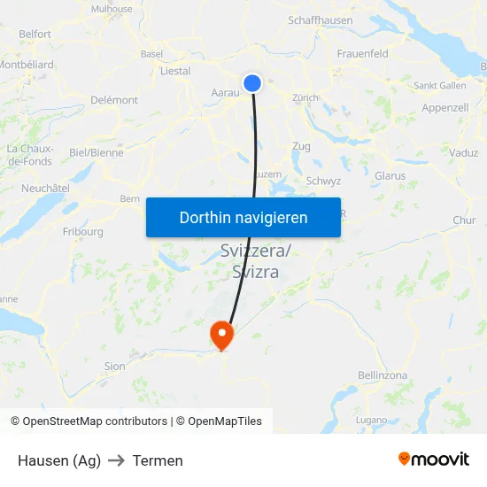 Hausen (Ag) to Termen map