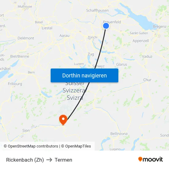 Rickenbach (Zh) to Termen map