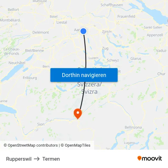 Rupperswil to Termen map