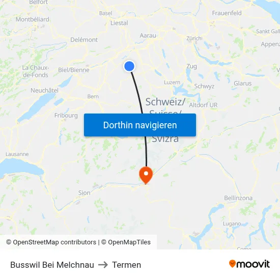 Busswil Bei Melchnau to Termen map
