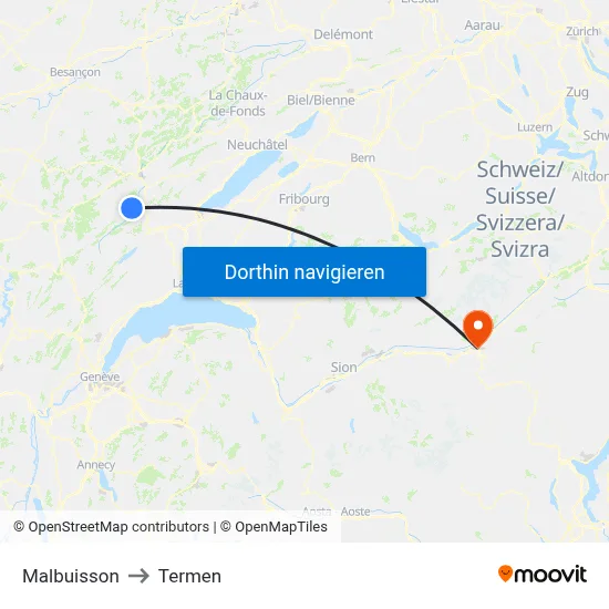 Malbuisson to Termen map