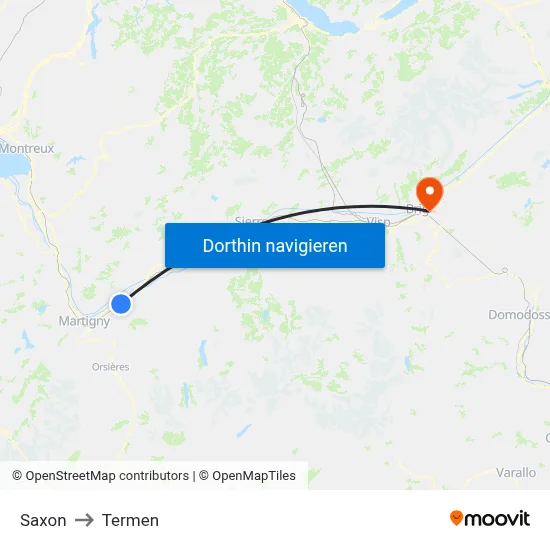 Saxon to Termen map