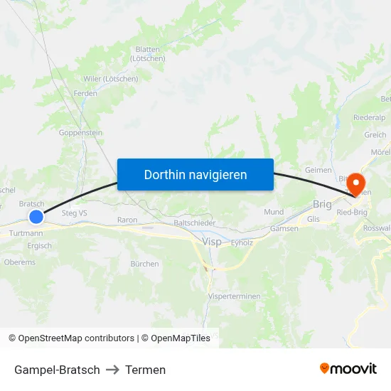 Gampel-Bratsch to Termen map