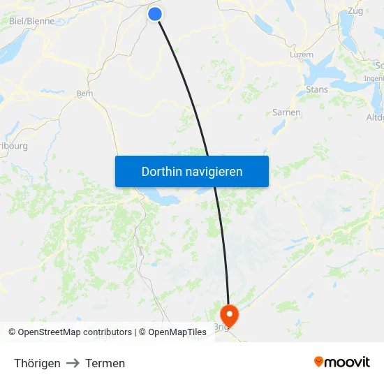 Thörigen to Termen map