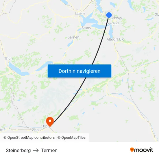 Steinerberg to Termen map