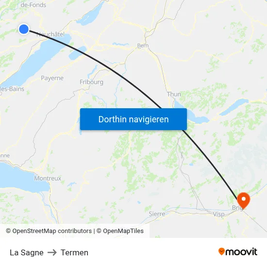 La Sagne to Termen map