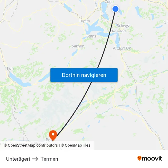 Unterägeri to Termen map
