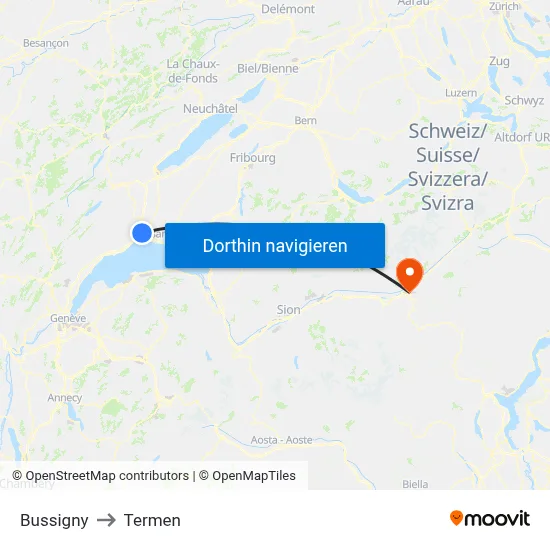 Bussigny to Termen map